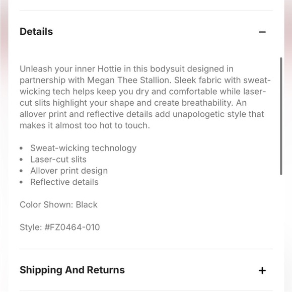 🔥 Nike x Megan Thee Stallion Bodysuit Jumpsuit | XS SOLD OUT Online & in Stores - Picture 14 of 16